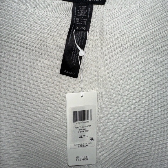 Eileen Fisher Textured White Pull Over Sweater $278 on Tag - Picture 3 of 4
